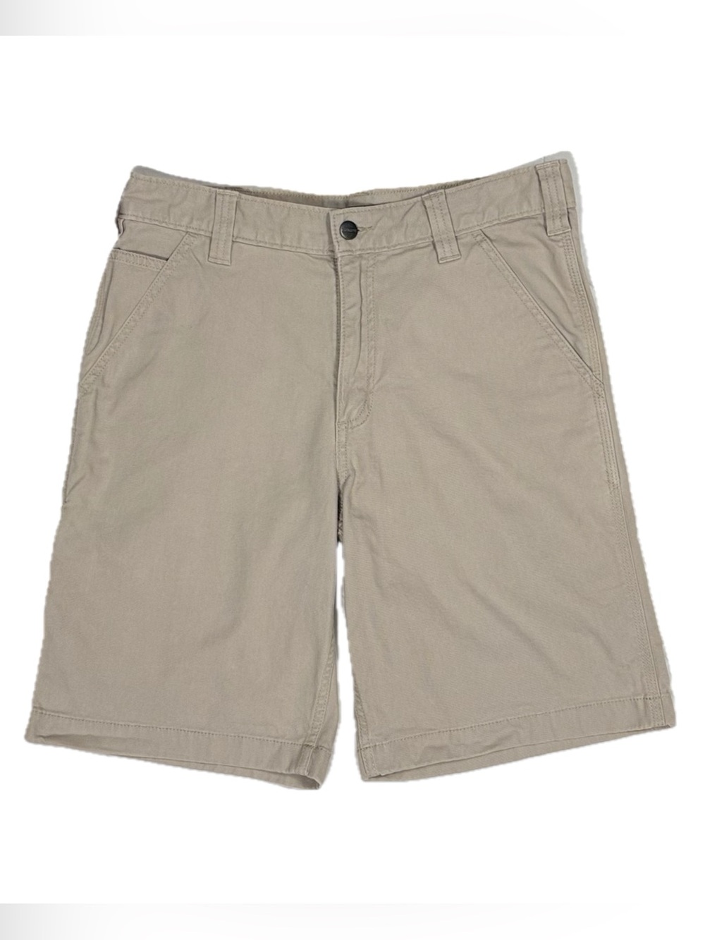 Carhartt Rugged Flex Relaxed Fit beige khaki canvas work shorts men's W32